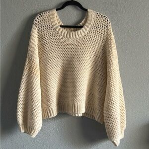 Handmade Crochet Cream Sweater